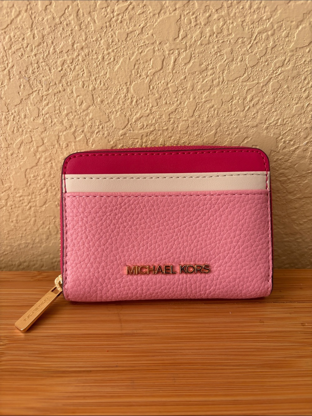 Michael Kors Multi Pink Color block card case wallet